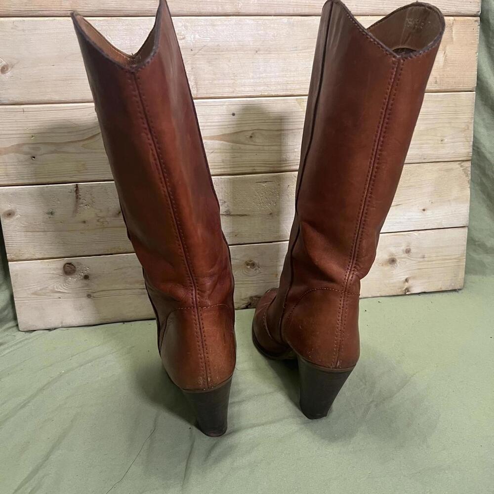 Vintage 1970s Brazil Boho Chic Western Cowboy Boots Womens size 7.5 - Picture 6 of 8
